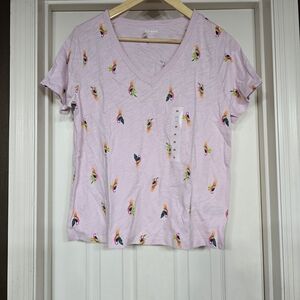 Old Navy Women's Light Pink Parrot Tee